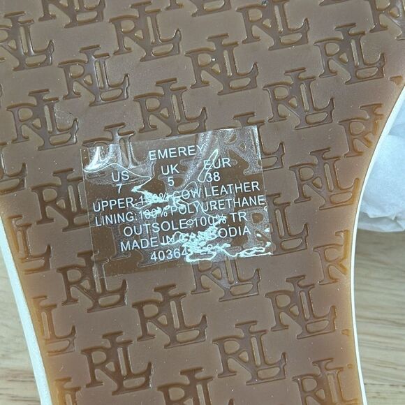 Lauren Ralph Lauren Emerey Leather Sandal- Cream- Size 7B- N IB - Picture 7 of 8